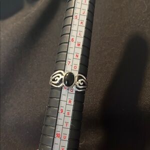 Elegant Black Silver Ring